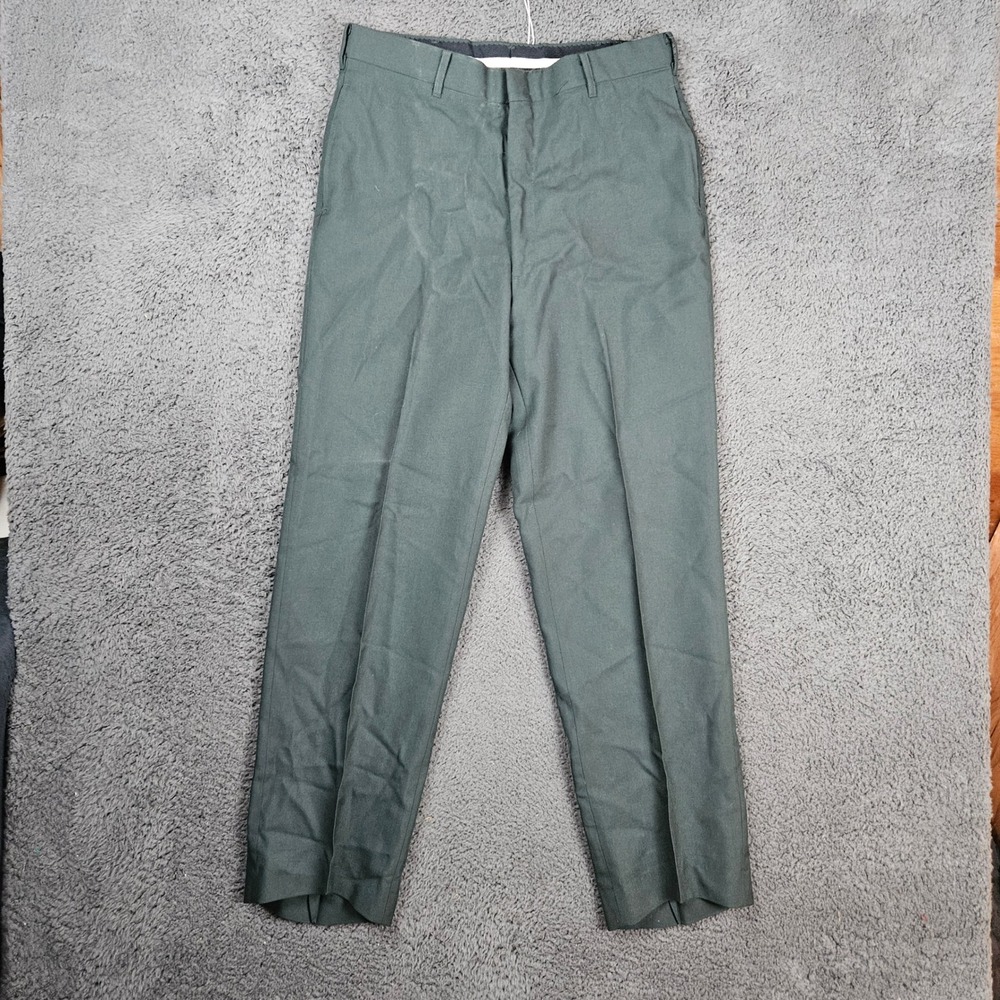 Tennessee Mens Army Green AG-489 Wool Blend‎ Dress Trousers 33R 90s